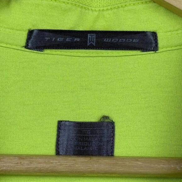 VTG Tiger Woods Collection Neon Green Golf Polo Shirt Men Size XXL Nike Golf - Picture 3 of 10